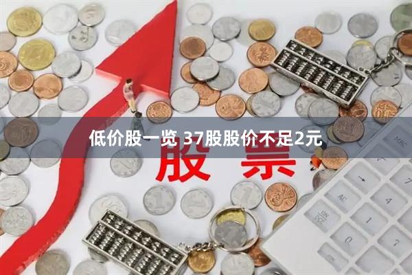 低价股一览 37股股价不足2元